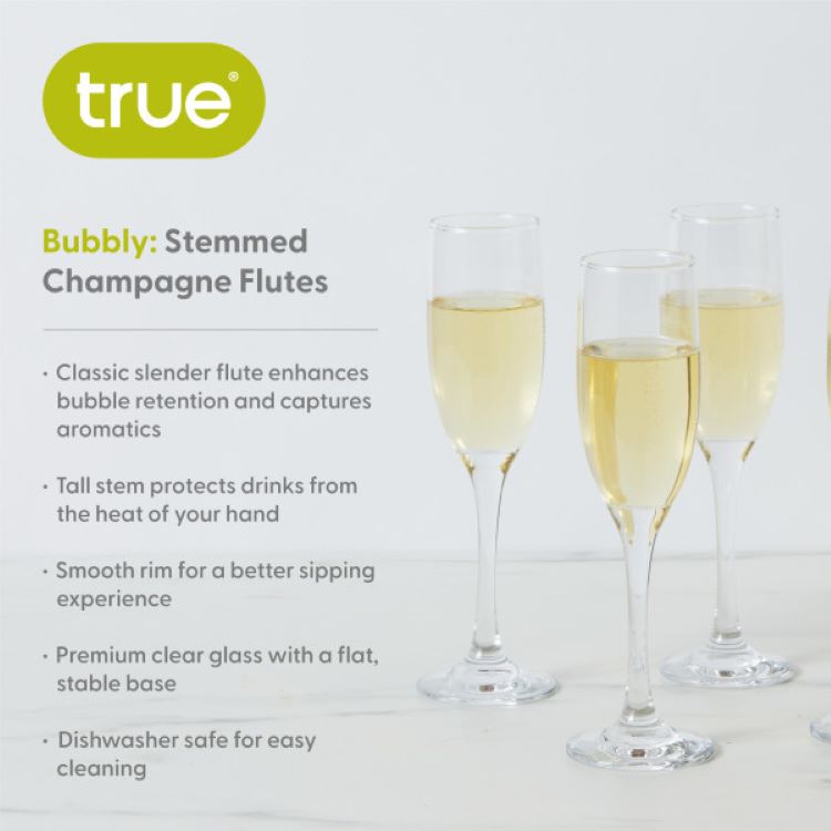 True® Stemmed Champagne Flute, set of 6 3