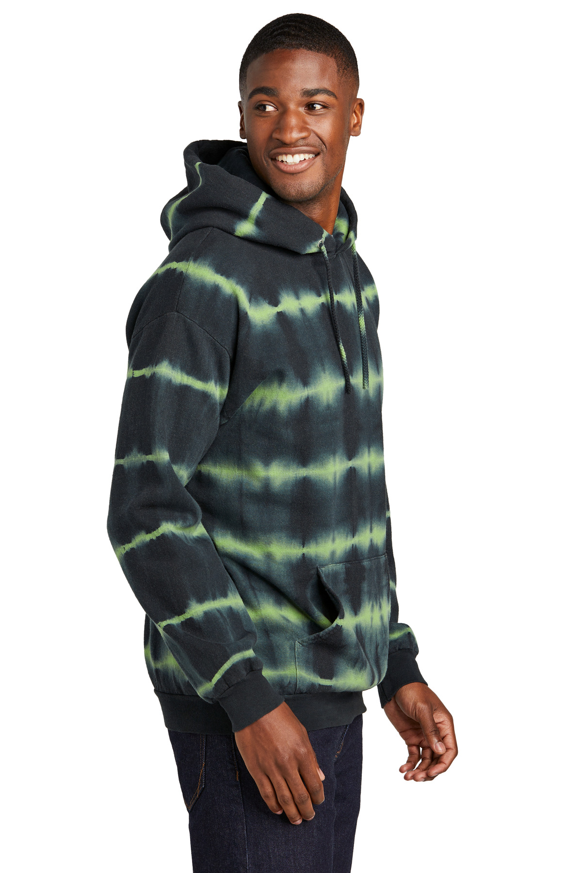 Port & Co Allover Stripe Tie-Dye Fleece PC143 2