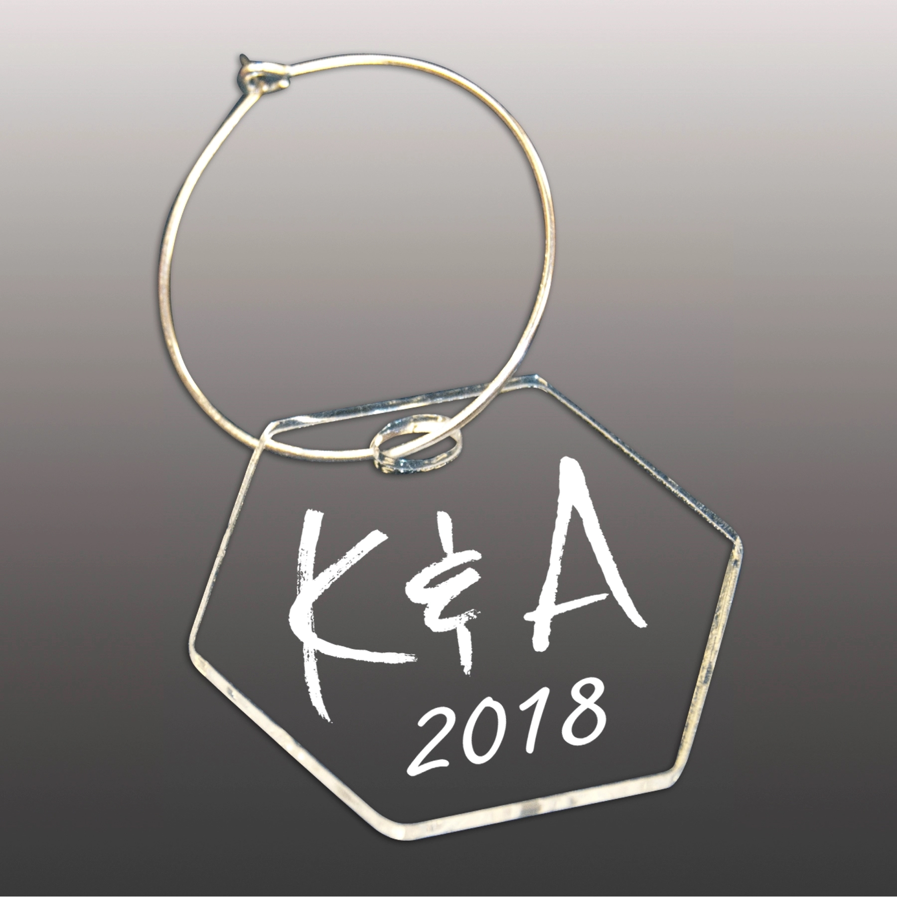 Laser Etched Acrylic Wine Charm