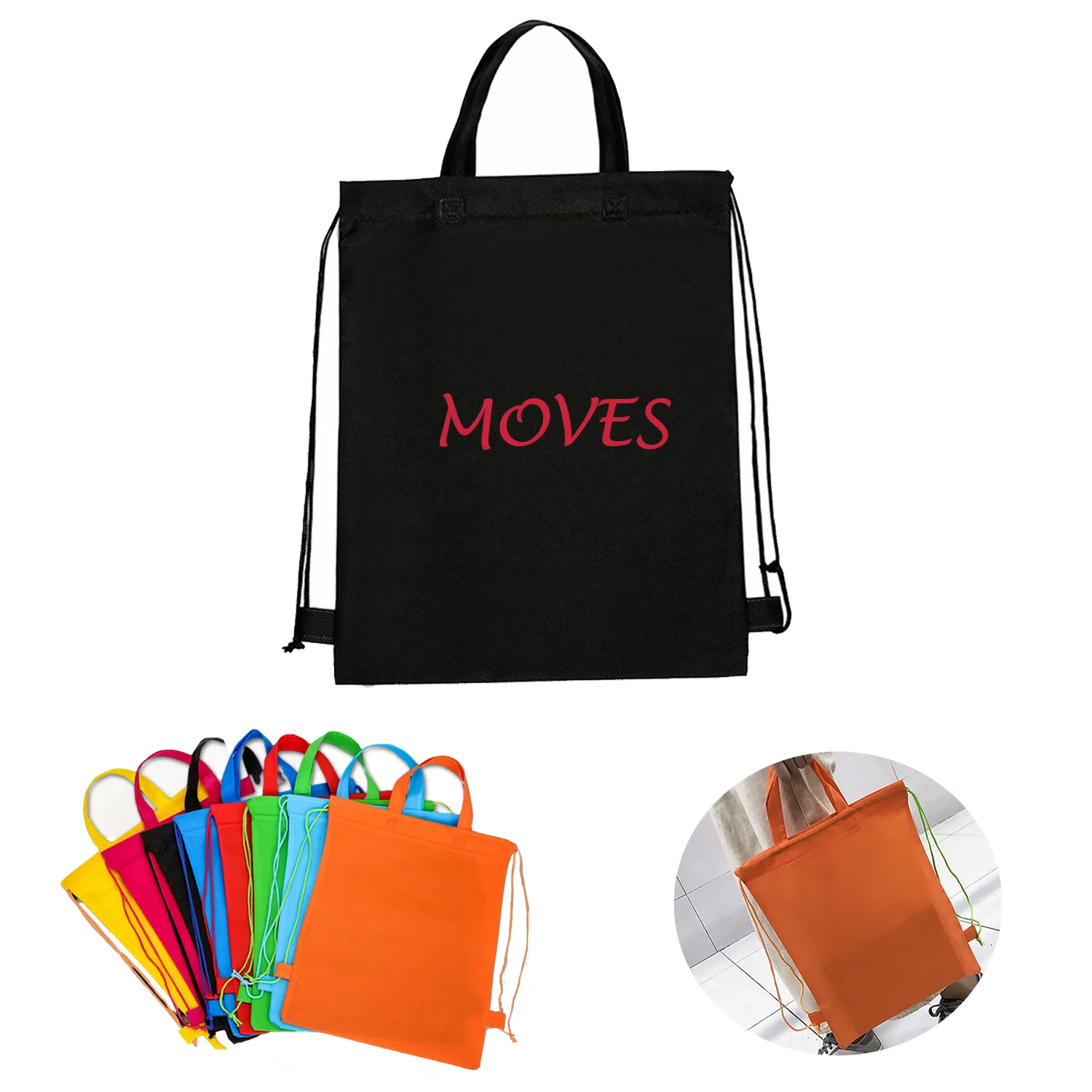 Non-Woven Drawstring Bag With Handle 2