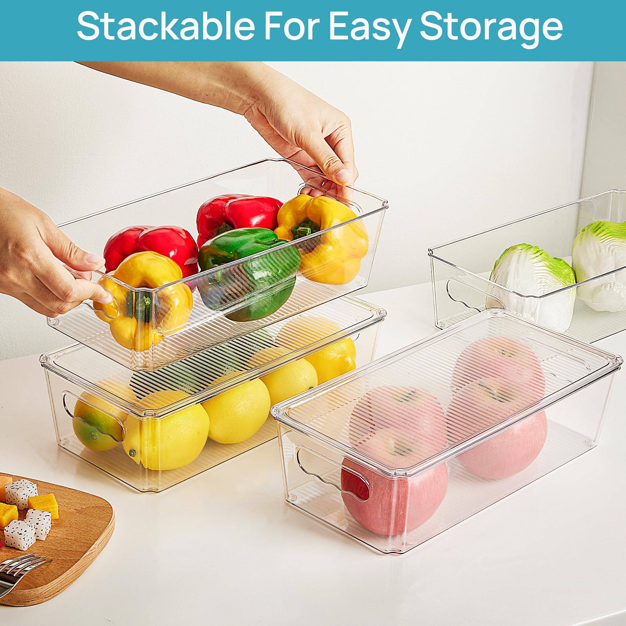 6-pack Clear Stackable Organizers and Storage Bins w/ Lids 5