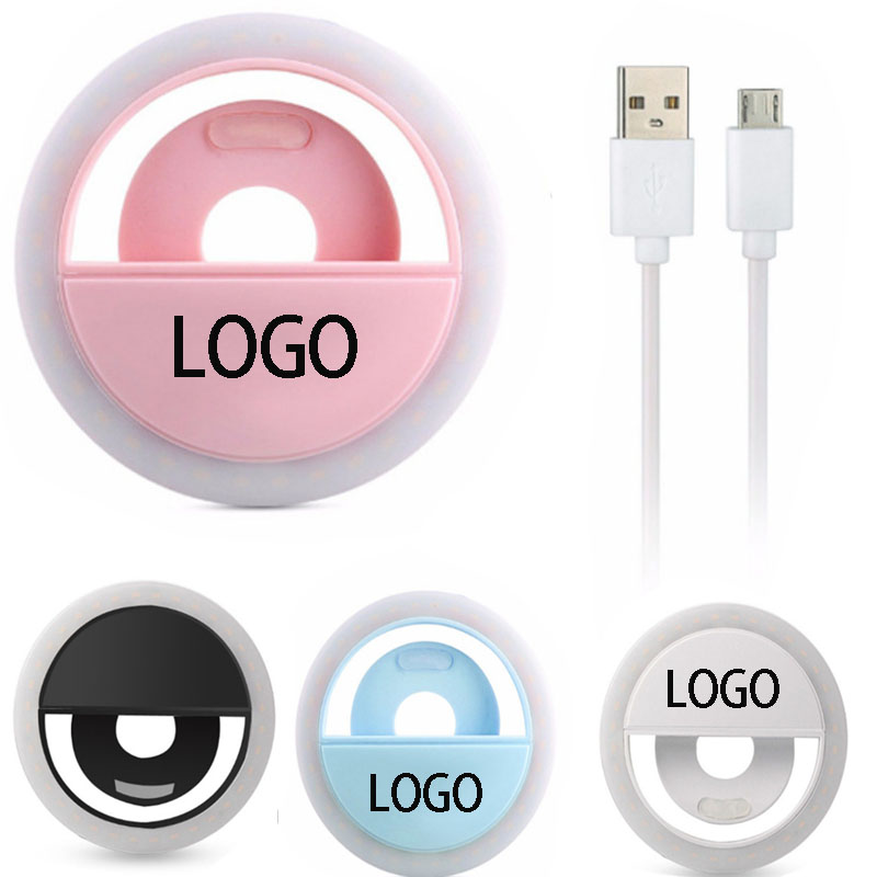 Rechargeable Portable Clip on Phone Selfie Light Ring for Phone/Laptop/Computer 4