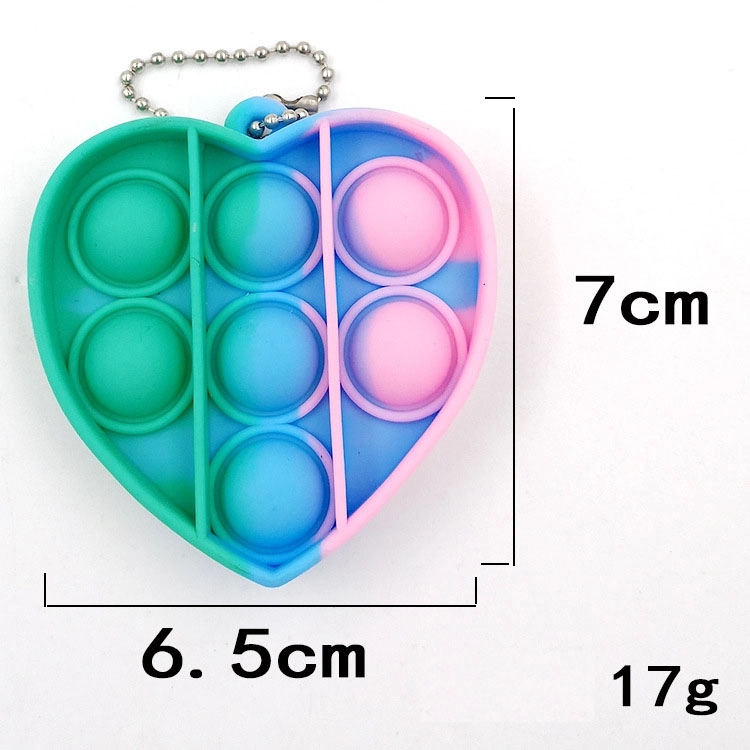 Heart Push Bubble Pops Fidget Keychain 3