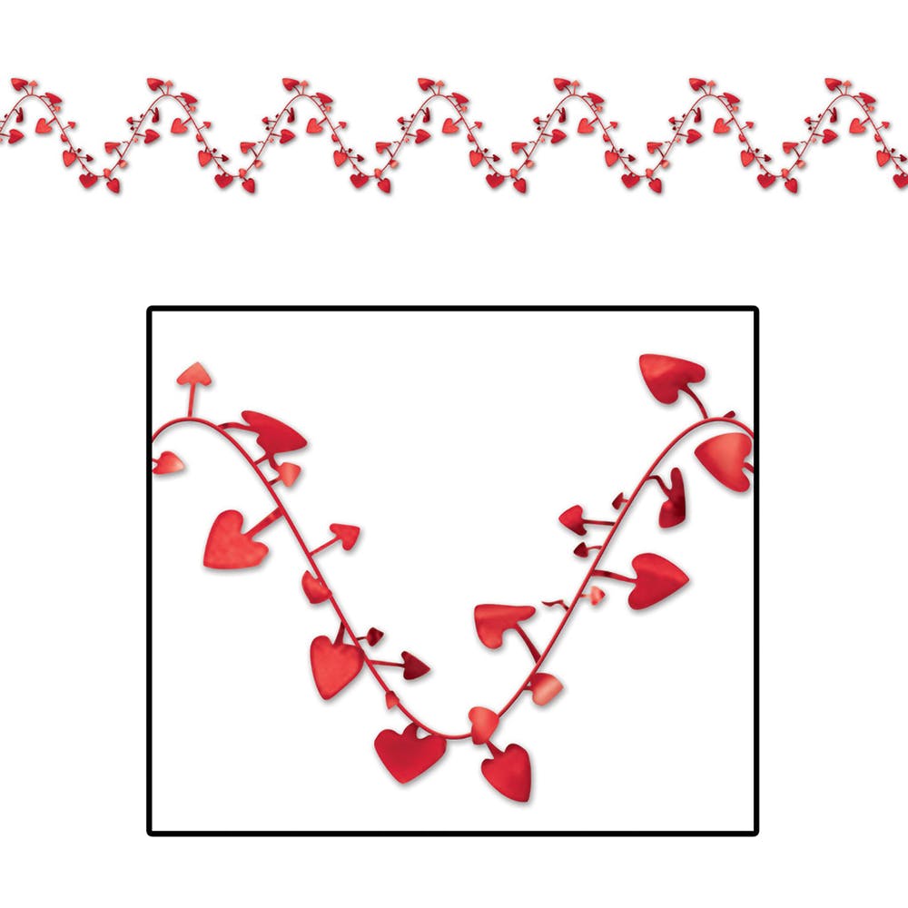Heart-Shaped Garlands - Red 25' 2