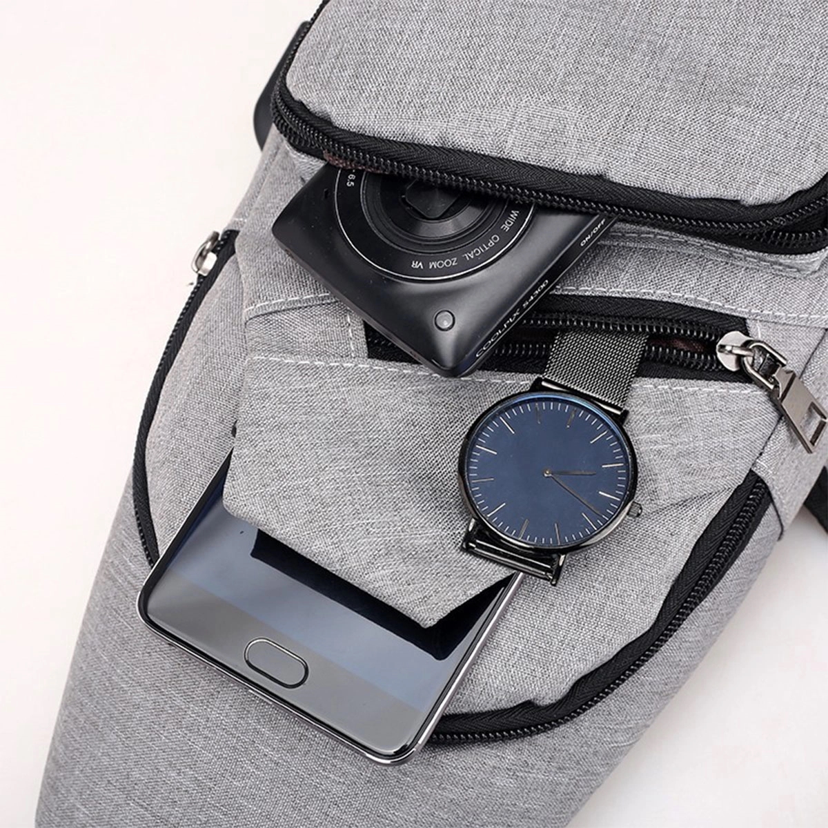 Sling Shoulder Chest Bags Crossbody Backpack With Usb 4