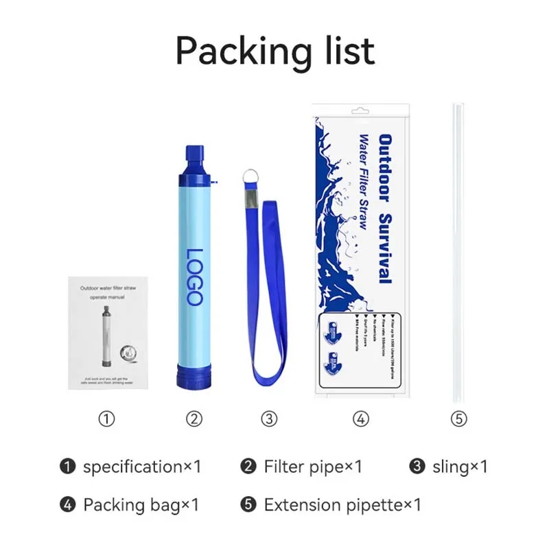 Single outdoor emergency water filter straw 7