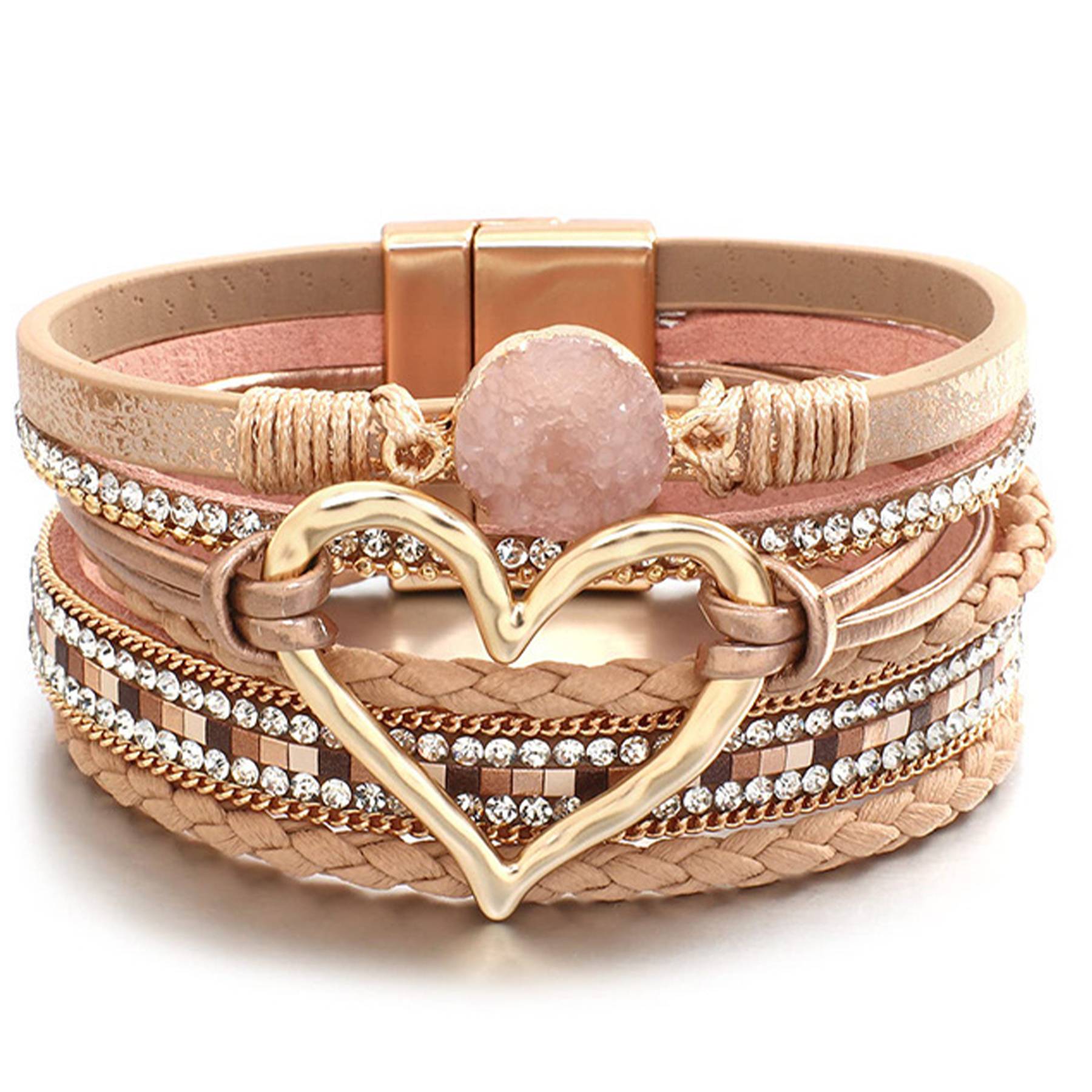 PU Hand-woven bracelet in multi-layered leather 4