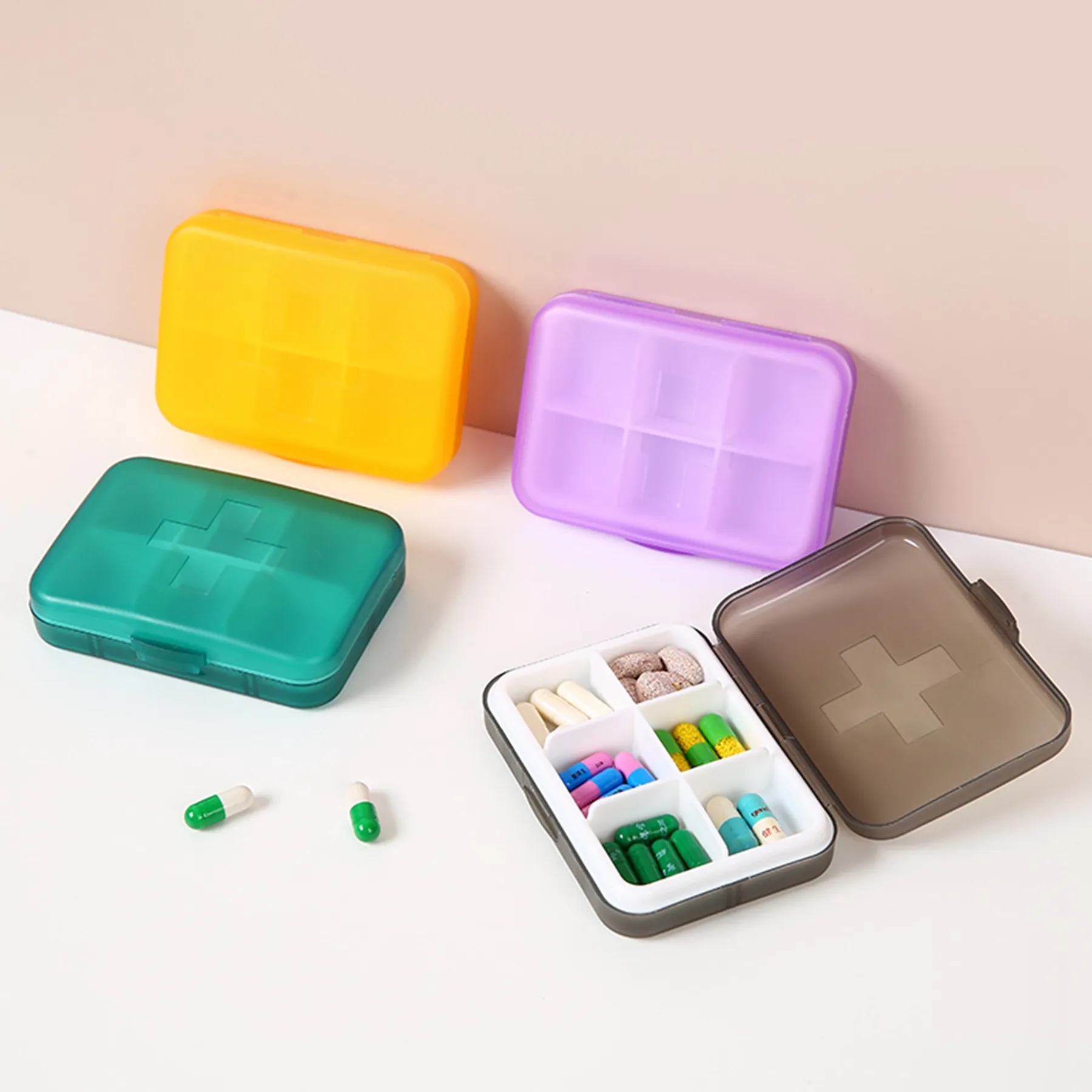 6 Compartments Square Medicine Storage Box 7