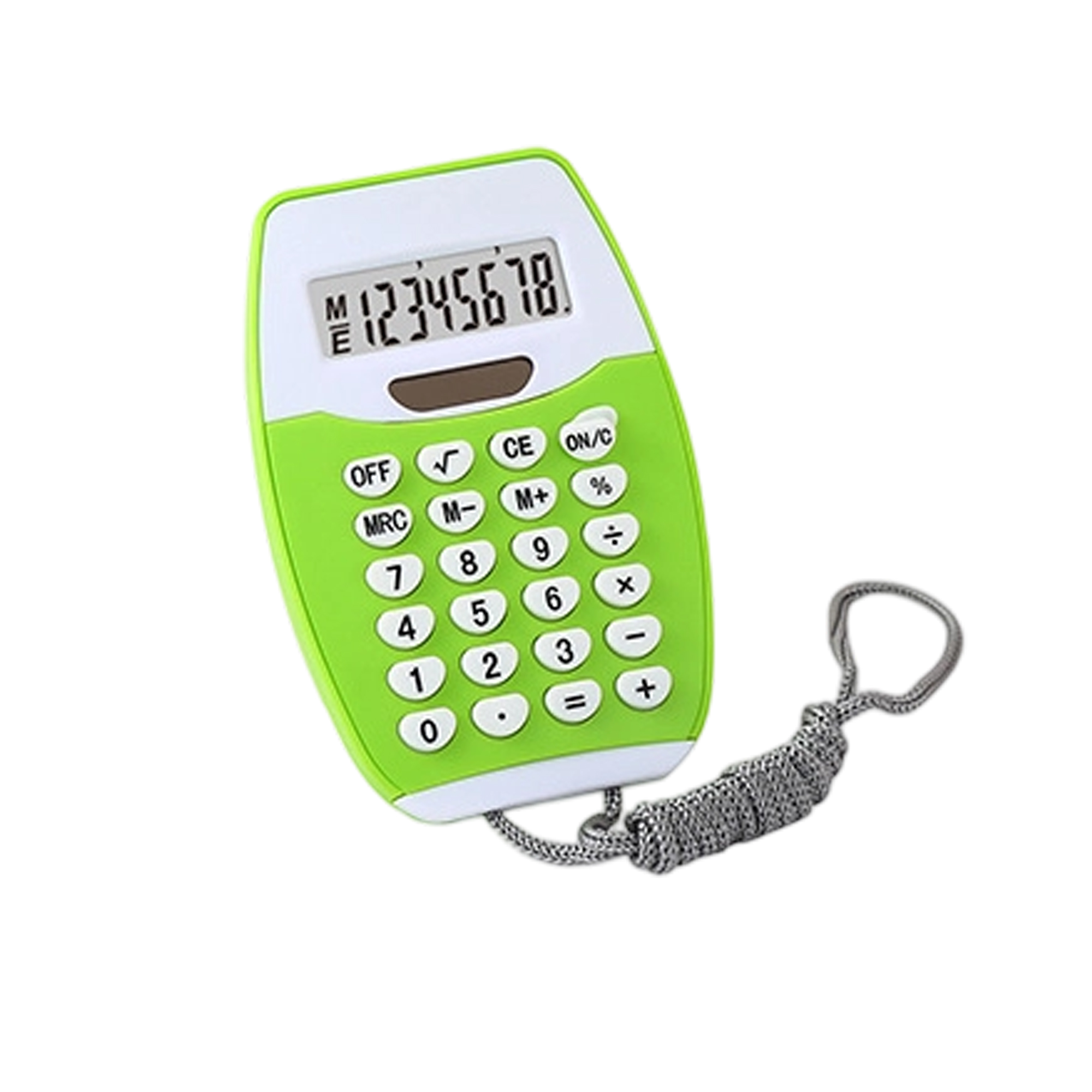Dual Power Lanyard Calculator With 8 Digit Display 4" x 2.6" 4