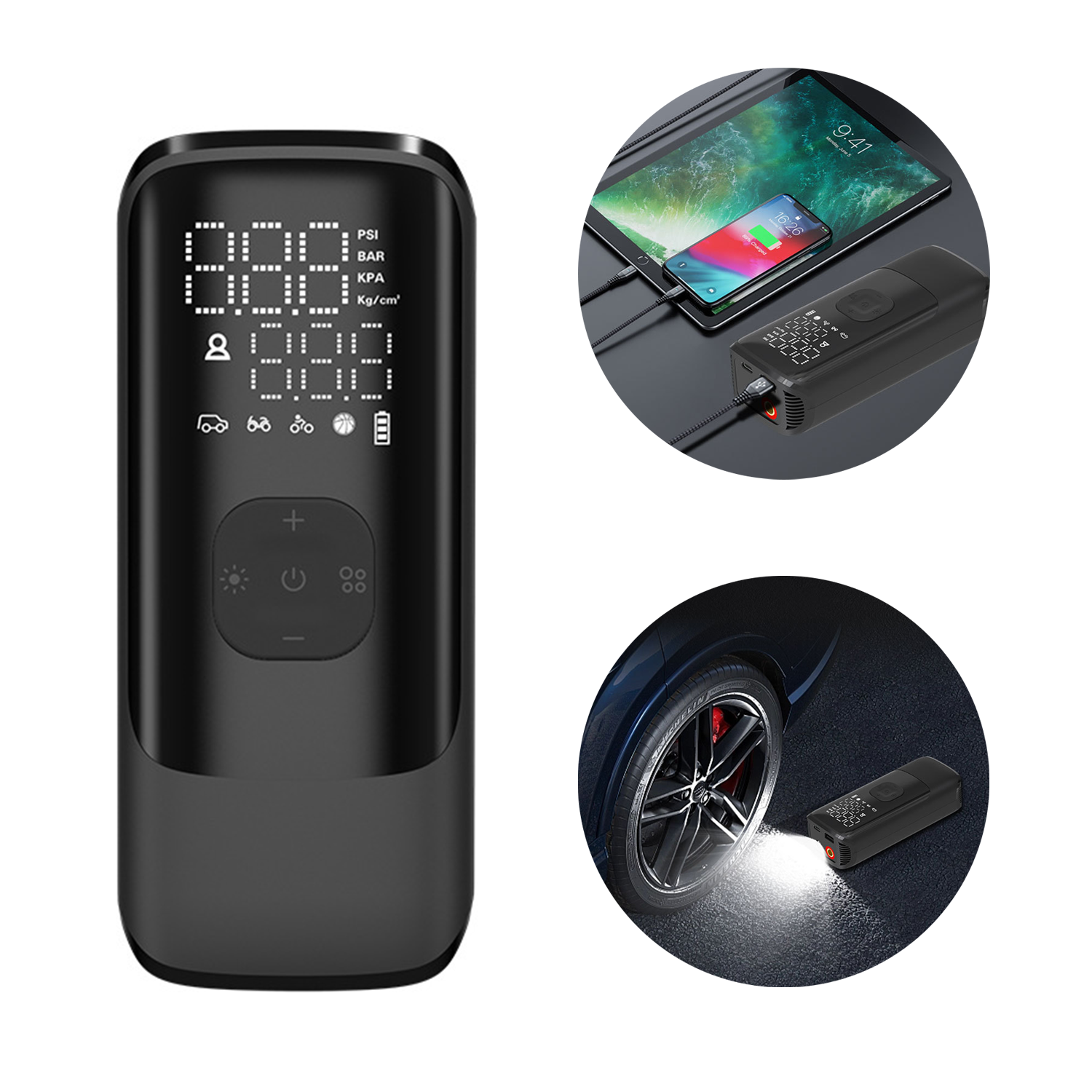 Portable Tire Inflator, Fast Air Compressor with LCD 3