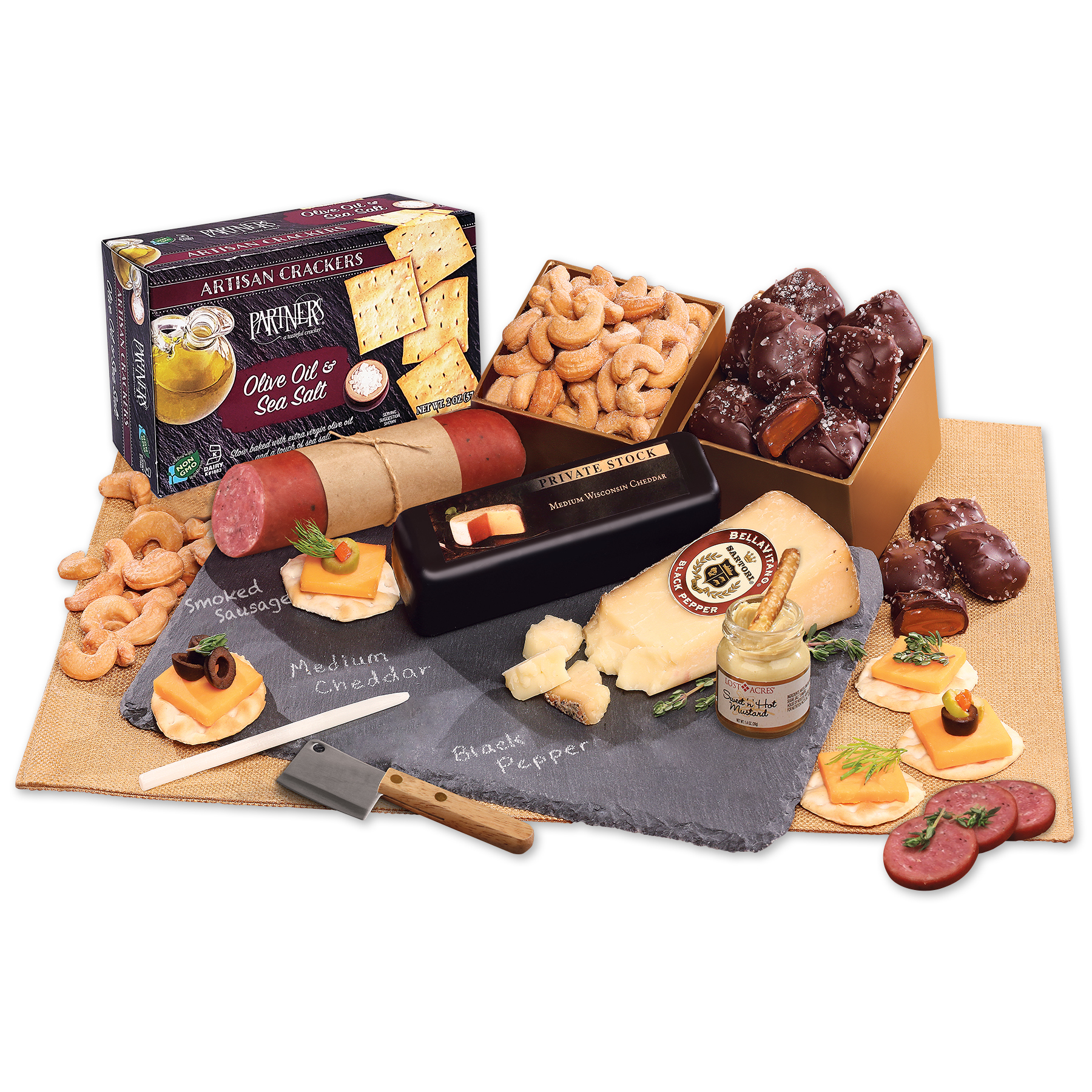 Genuine Slate Cheese Plate with Party Favorites 2