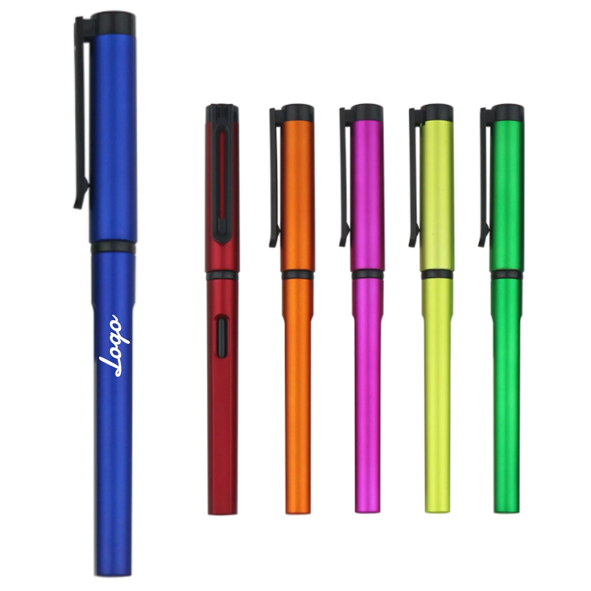 Colorful Metal Capped Logo Printable Ballpoint Pens