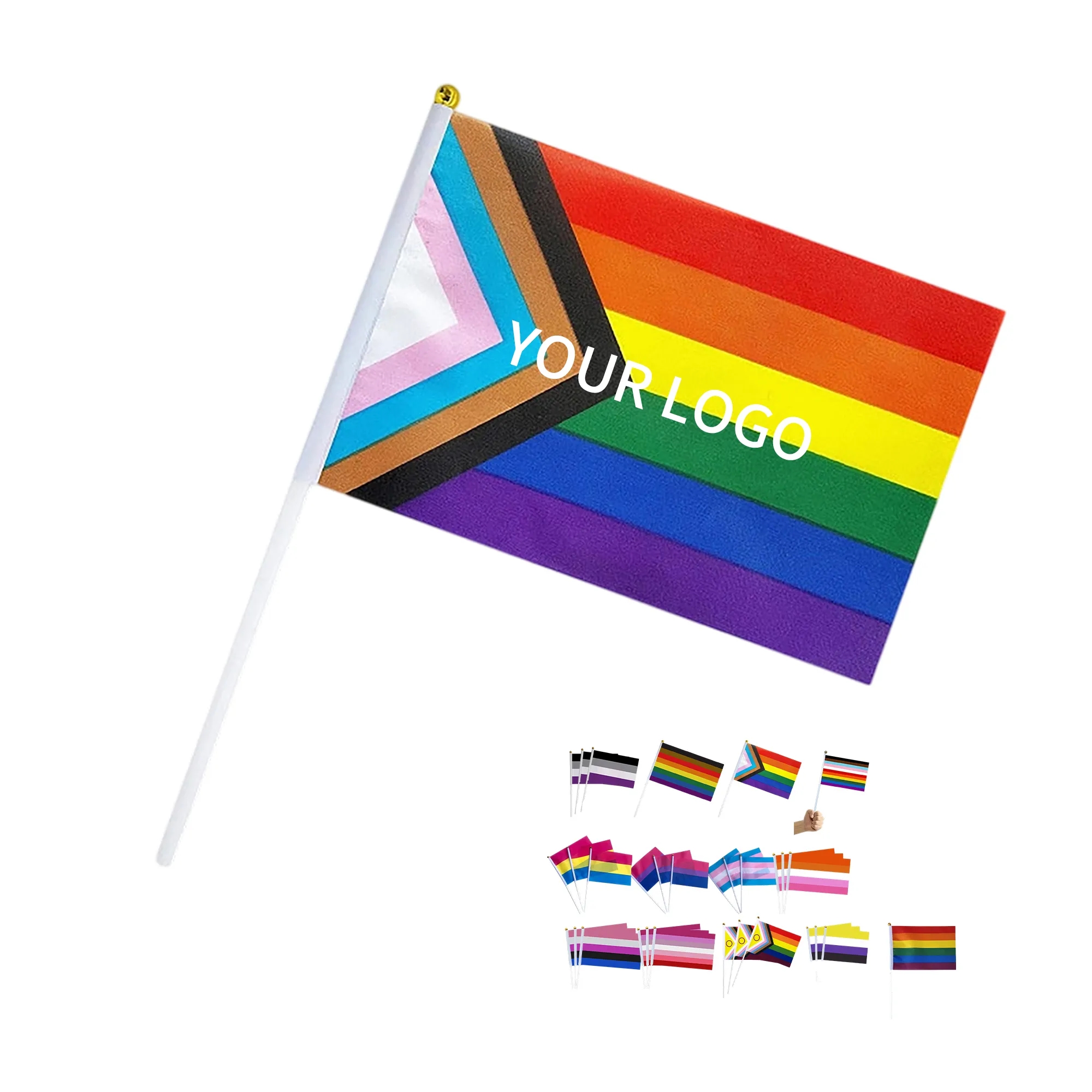 Polyester Rainbow Flag Handheld 6x4 Inch 1