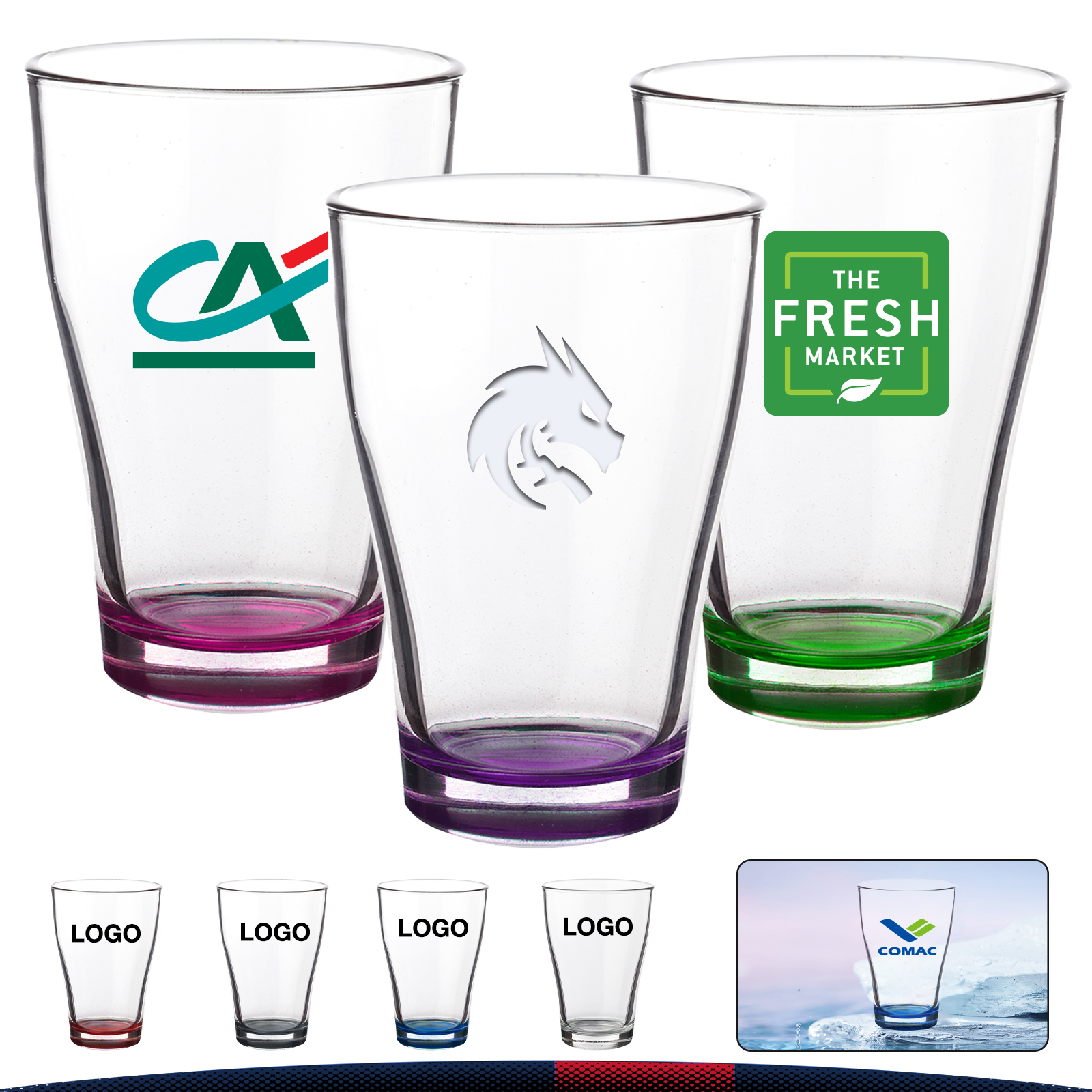 12 oz. Clear Coffee Glasses 6