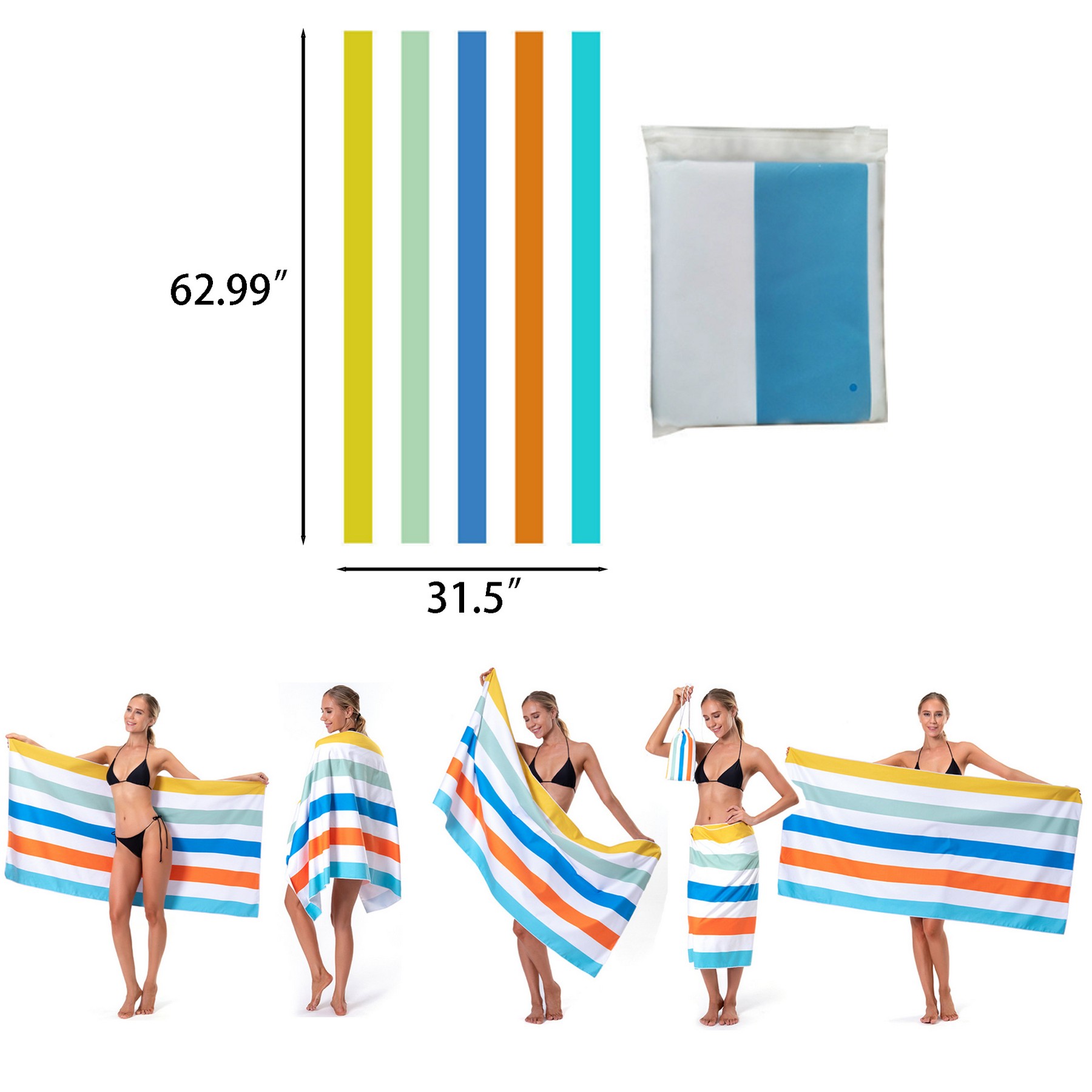 Ultra Fine Fiber Double-sided Velvet Beach Towel 9