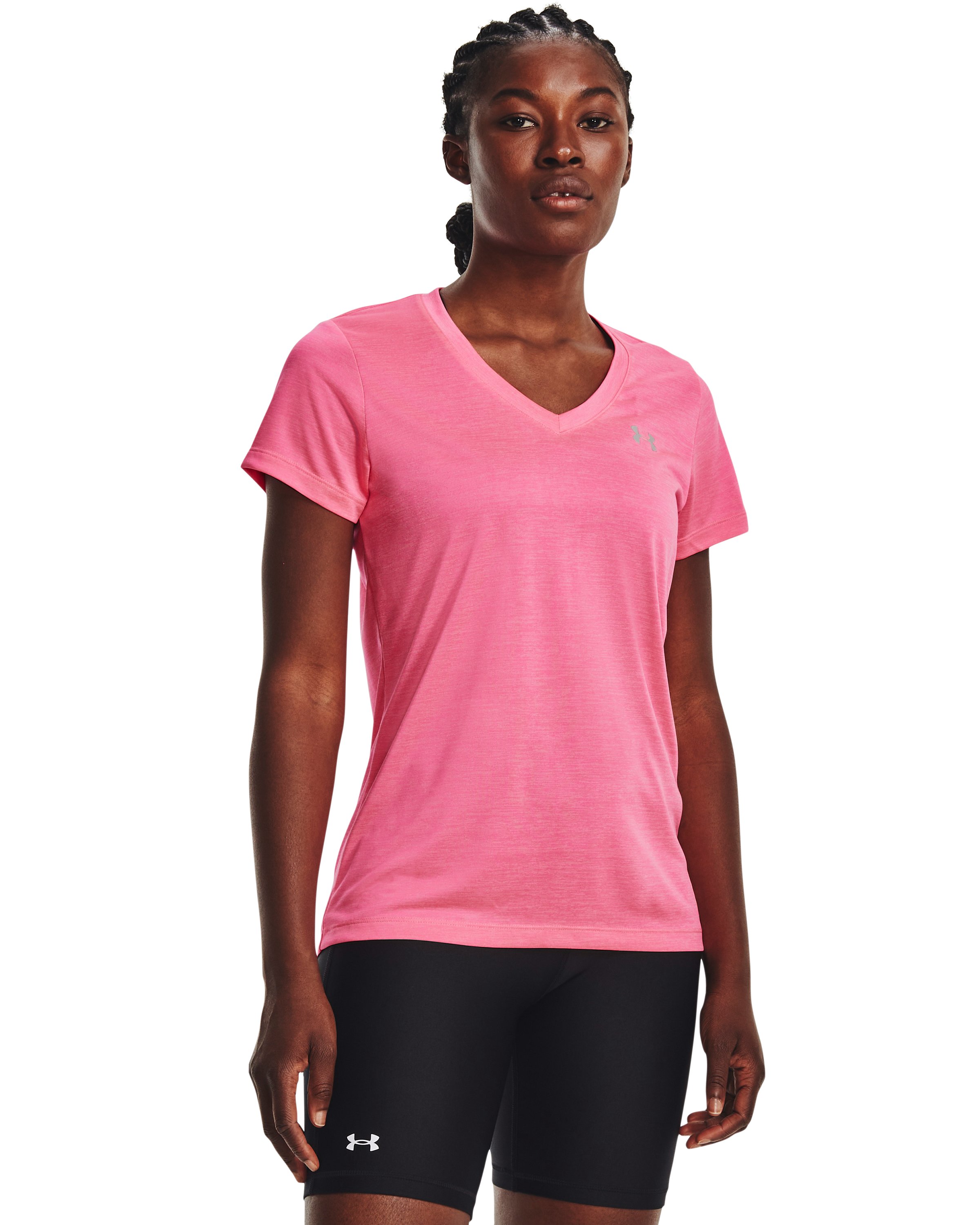 UA Tech Twist Women's V-Neck Short Sleeve 45