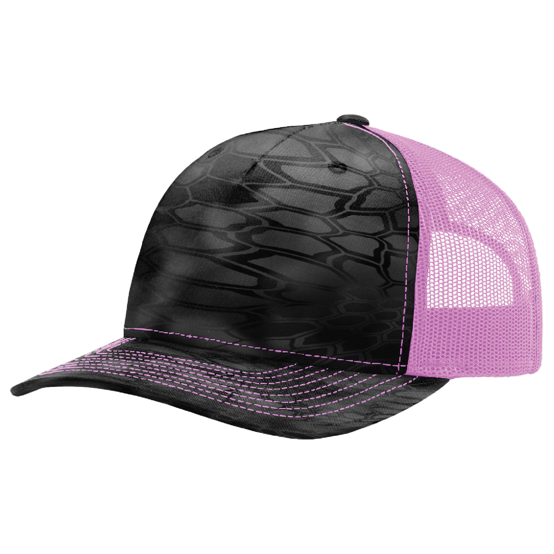 Richardson 112PFP Printed 5-Panel Snapback Trucker Hat w/Leatherette Adhesive Patches or Embroidery 5