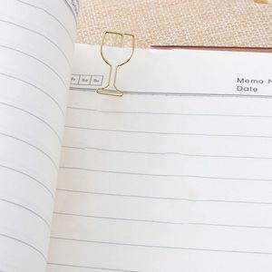Wine Glass Shaped Paper Clips In Tin Box Customizable Lid Set Of 16 5