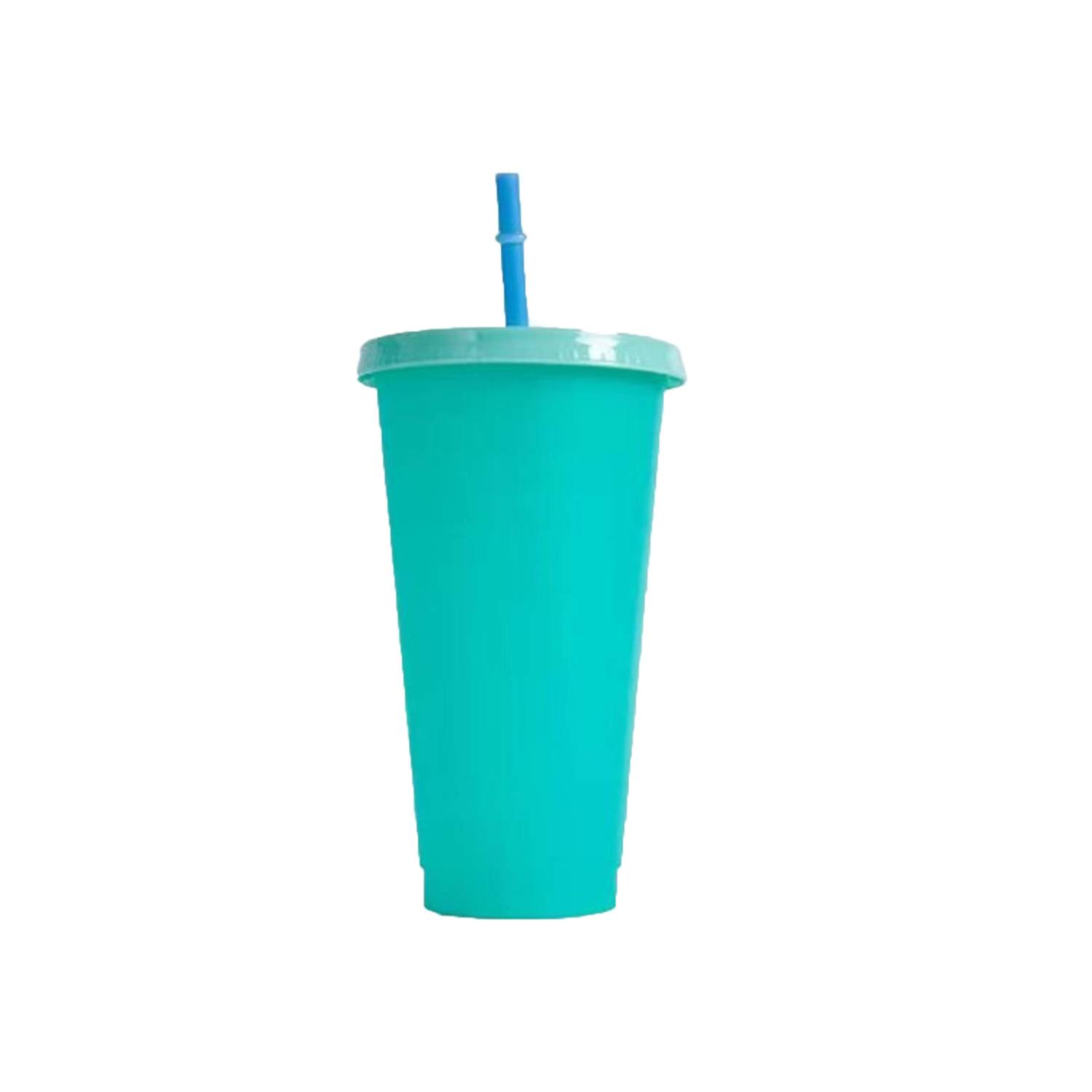 Plastic Color Changing Beverage Cups With Straw 2
