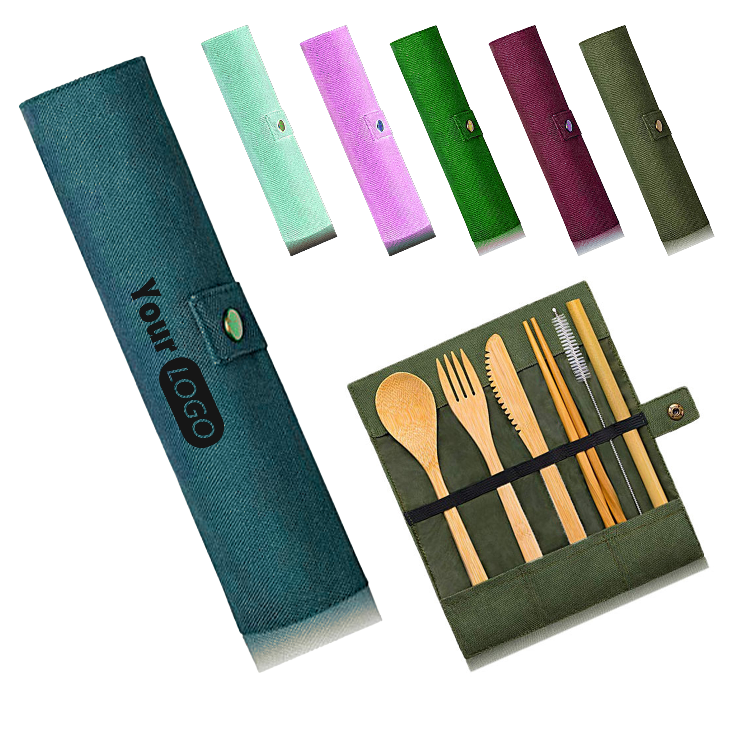 Bamboo Portable 6-Piece Bamboo Utensil Set For Sustainable Dining 2