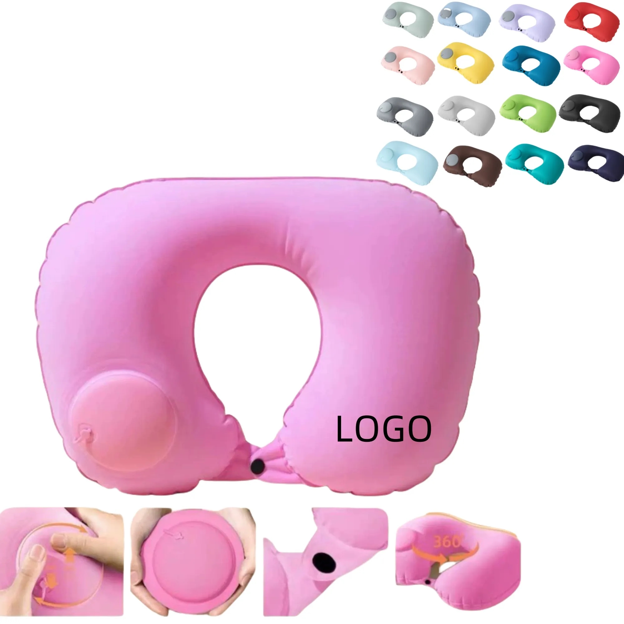 Inflatable U-shaped Travel Neck Pillow