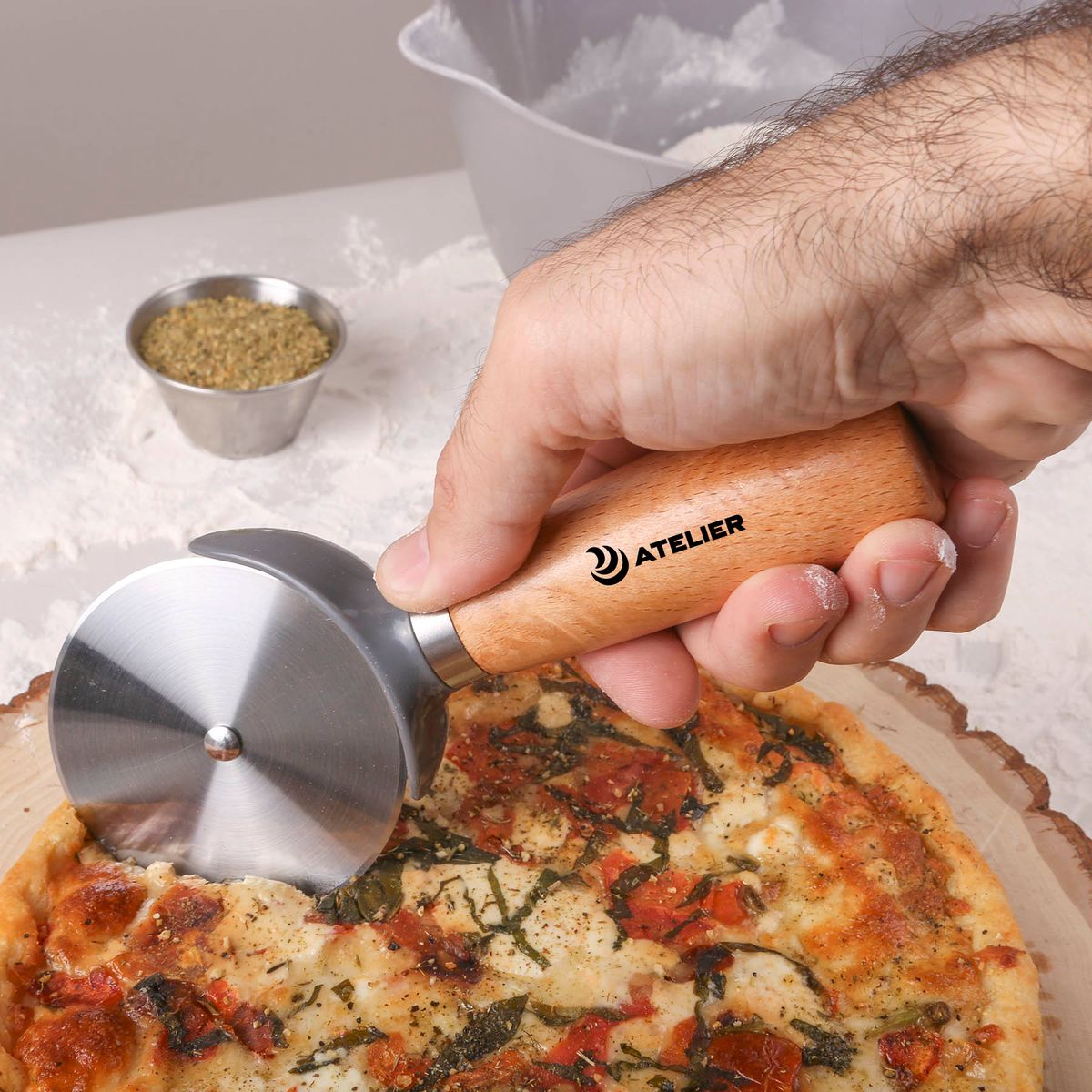 reGen Beechwood Pizza Cutter