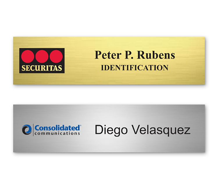 The Zeus full color metallic plastic name plate 2"x8" 4