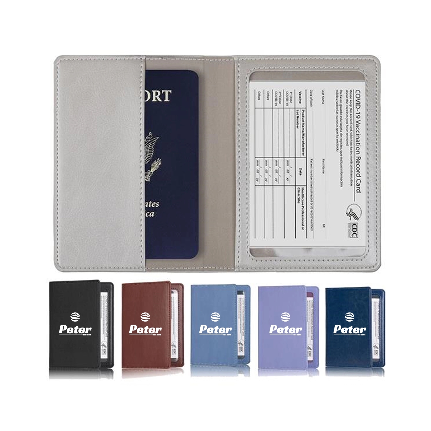 PU Leather Passport Card Holder 2