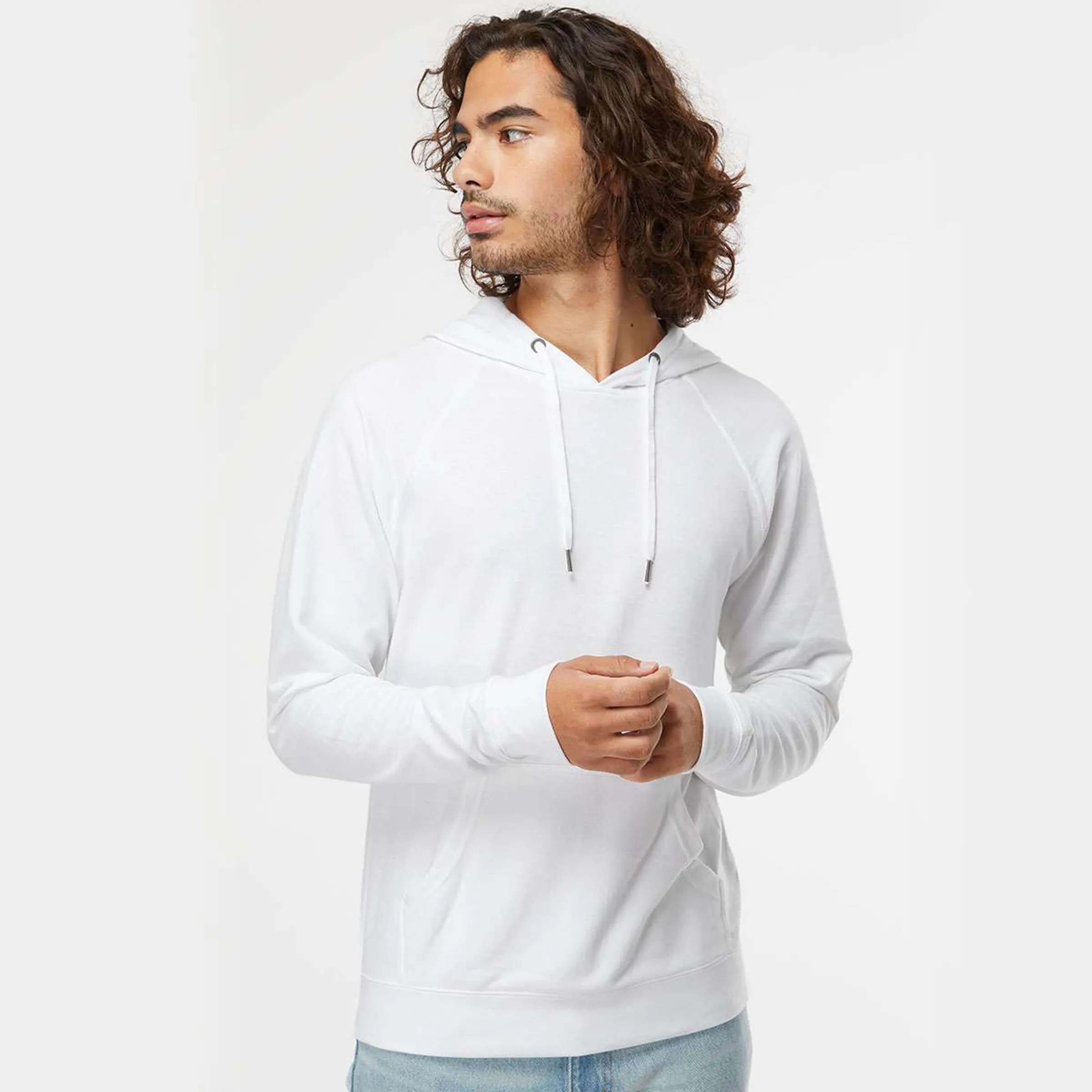 Unisex Lightweight Loopback Terry Hooded Pullover 38