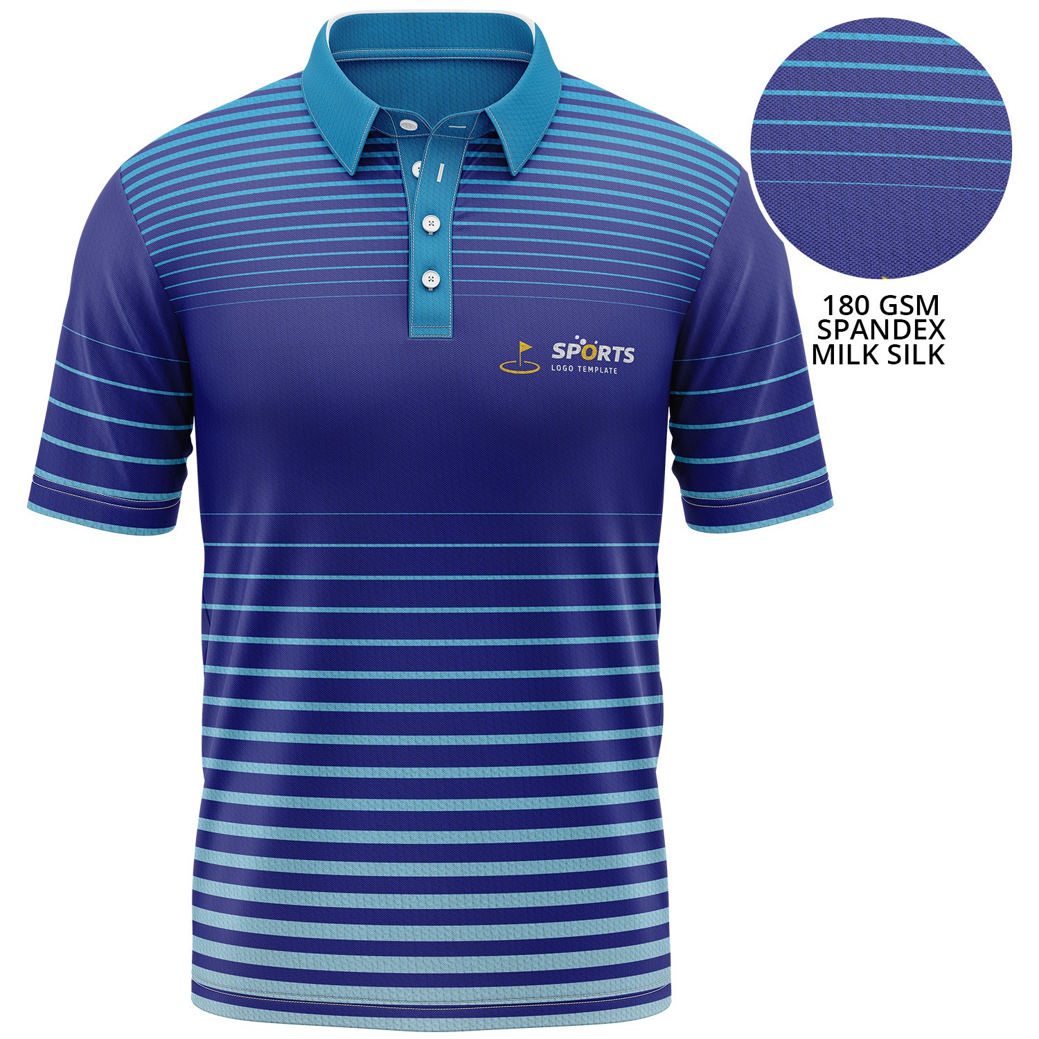 Unisex 180 GSM Spandex Milk Silk Sublimation Short Sleeve Polo 3