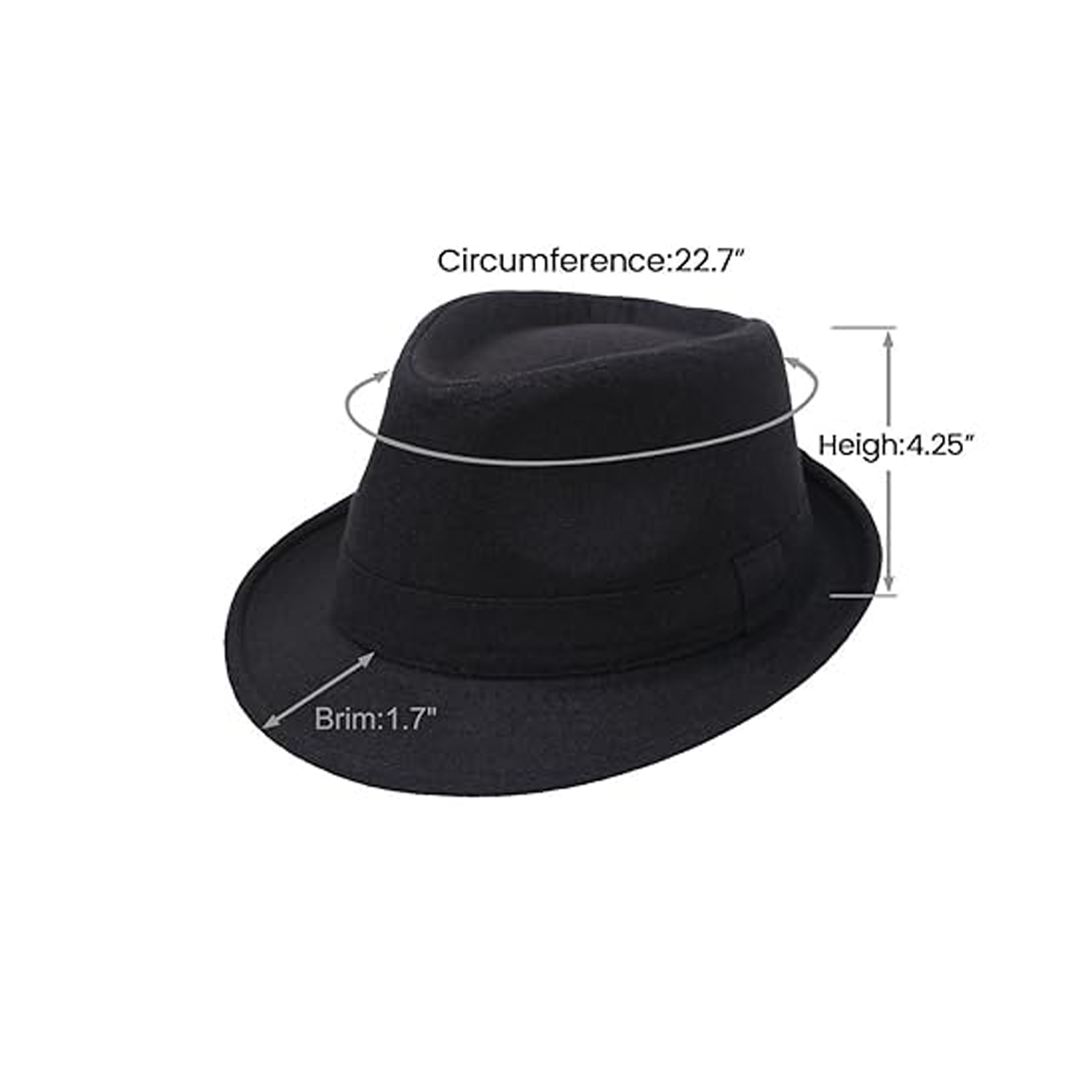 Mens Premium Black Fedora Hat 6