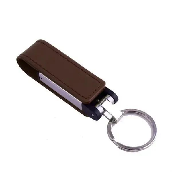 32GB Leather USB Keychain - High-Speed 3.0 Flash Drive 5