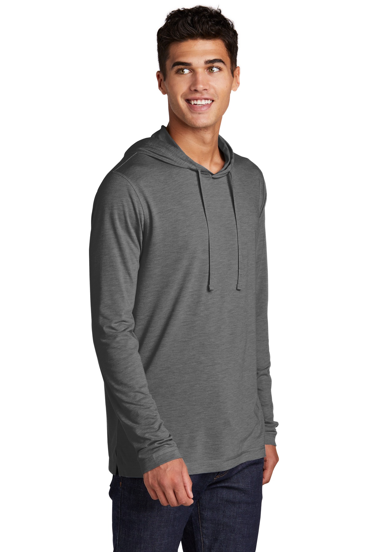 Sport-Tek PosiCharge Tri-Blend Wicking Long Sleeve Hoodie ST406, custom hoodie or sweatshirt with logo imprint 6