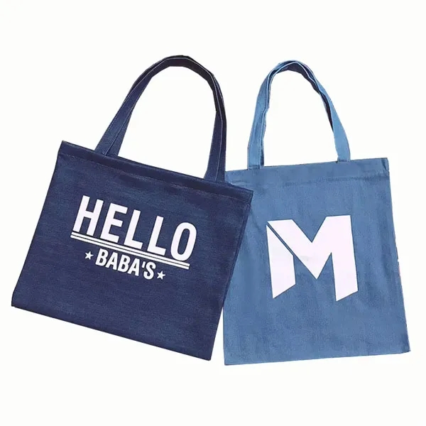 Custom Denim Shopping Tote Bag, custom tote bag with logo imprint 3