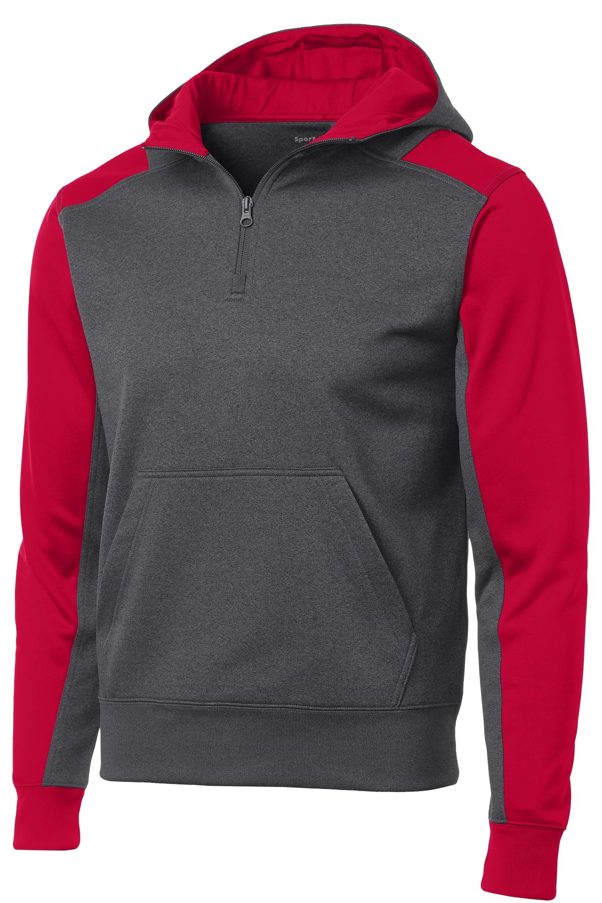 Sport-Tek Tech Fleece Colorblock 1/4-Zip Hooded Sweatshirt. ST249, custom hoodie or sweatshirt with logo imprint 33