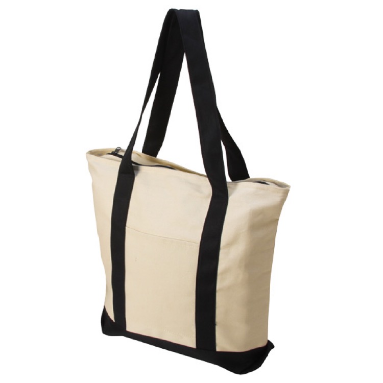Cotton Boat Zip Tote, custom tote bag with logo imprint 5