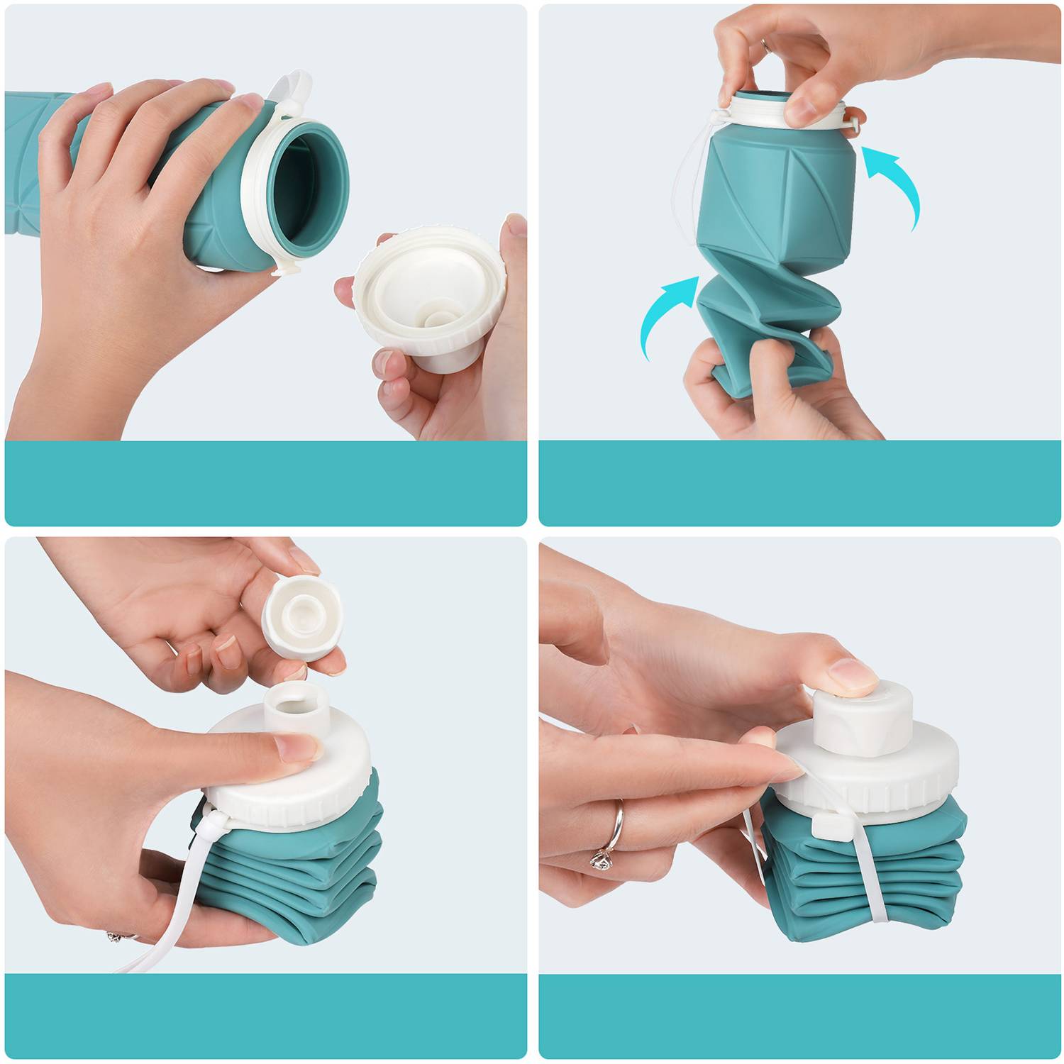 23oz Outdoor Creative Silicone Collapsible Water Bottle 9