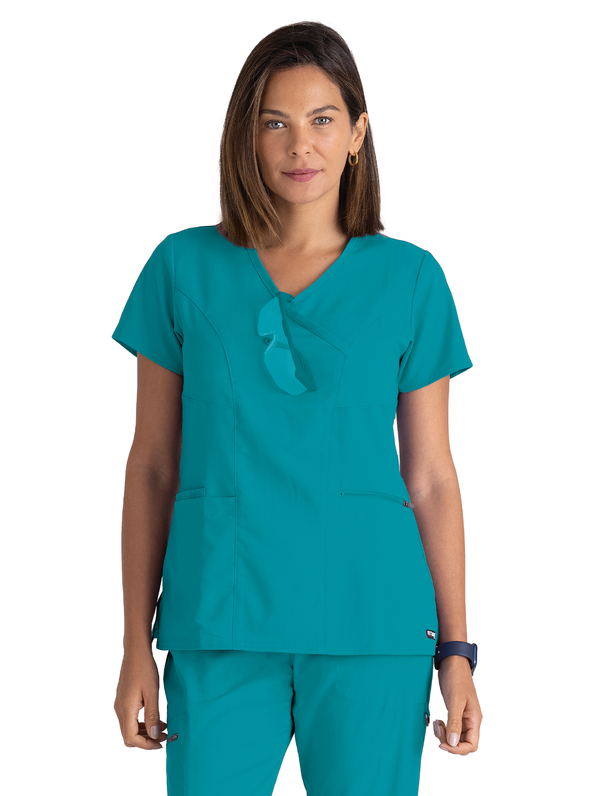 Grey's Anatomy Spandex Stretch - Women's Three-Pocket V-Neck Kim Scrub Top