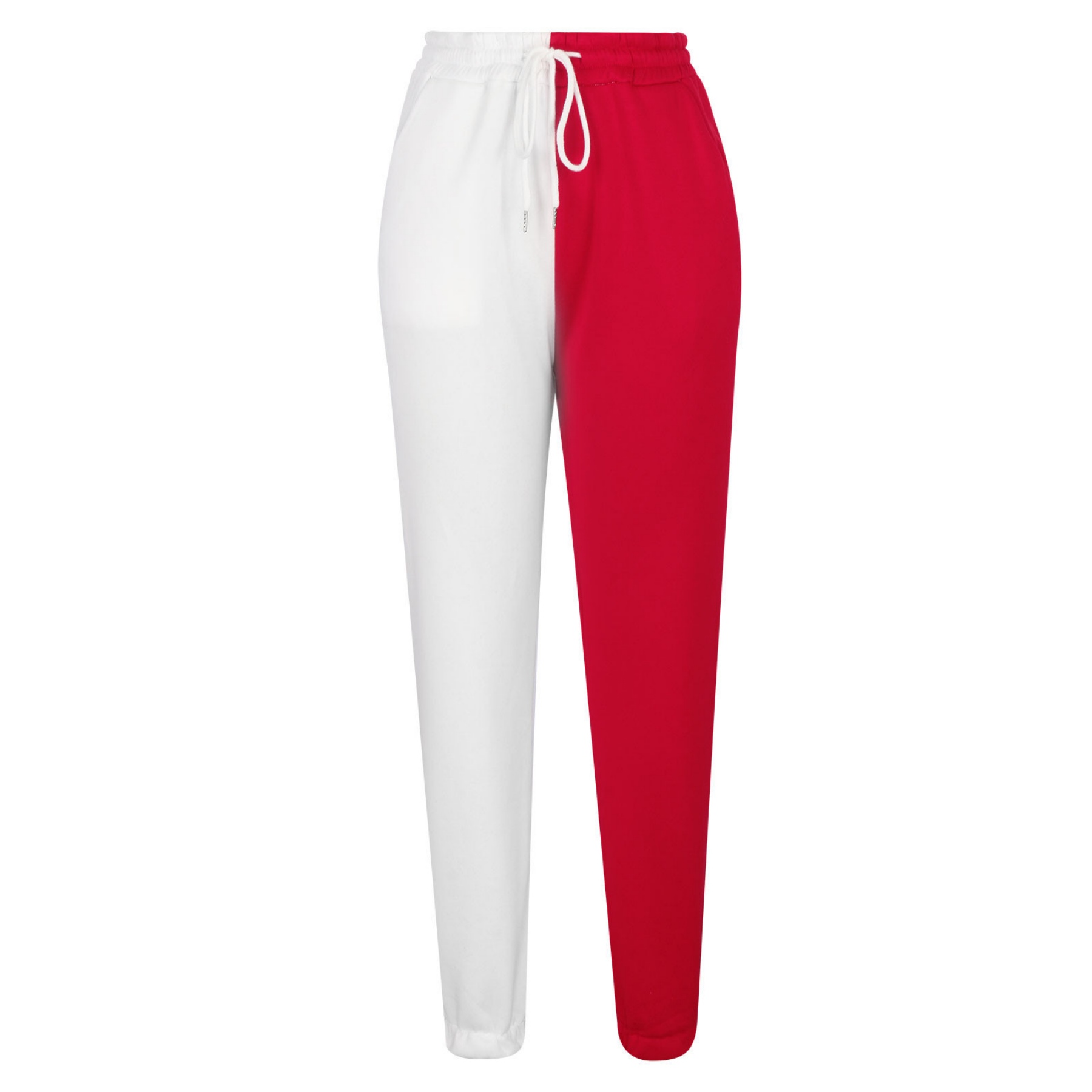 Color Block Drawstring Sweatpants Womens Chic Pants 2