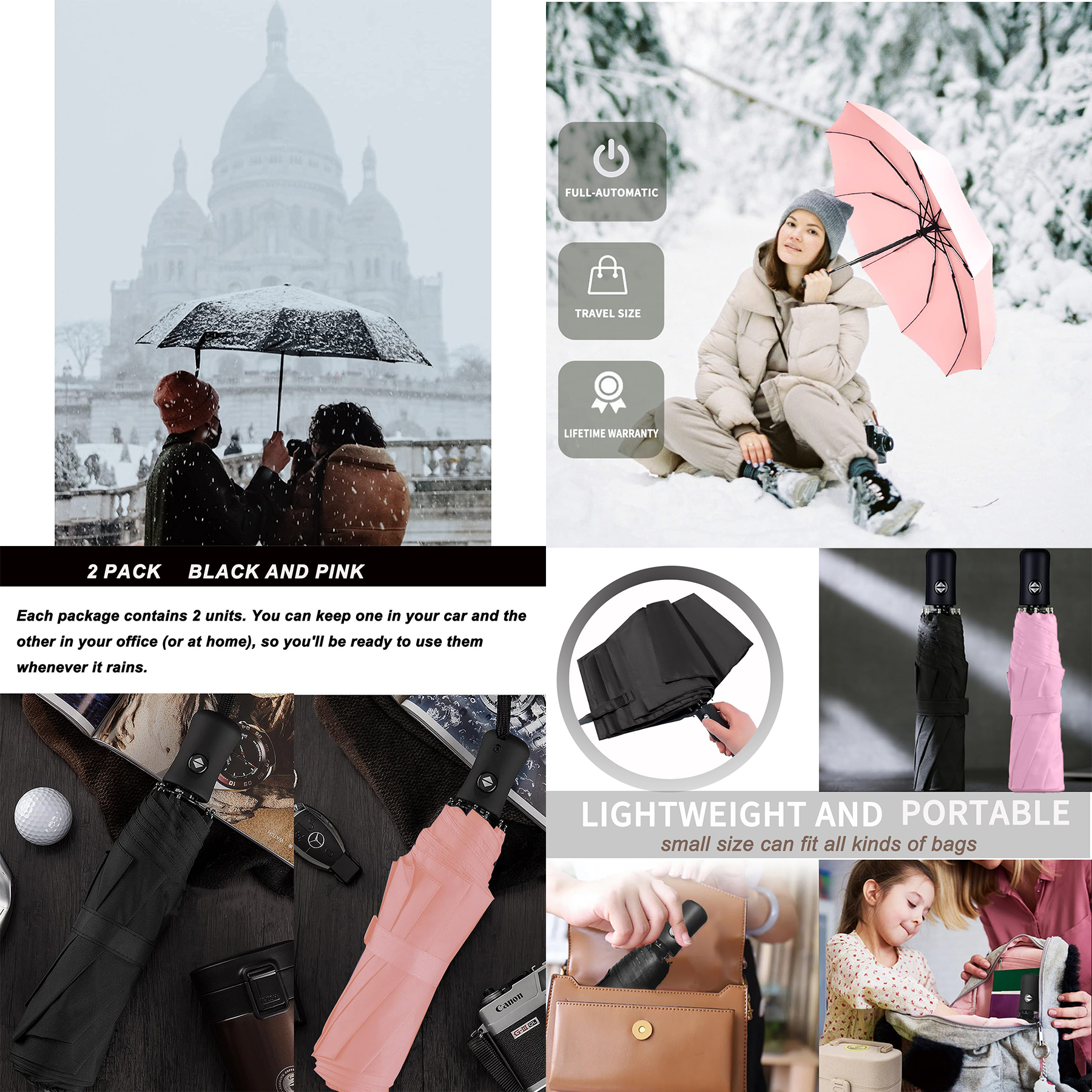 Auto Open & Close Small Travel Umbrella