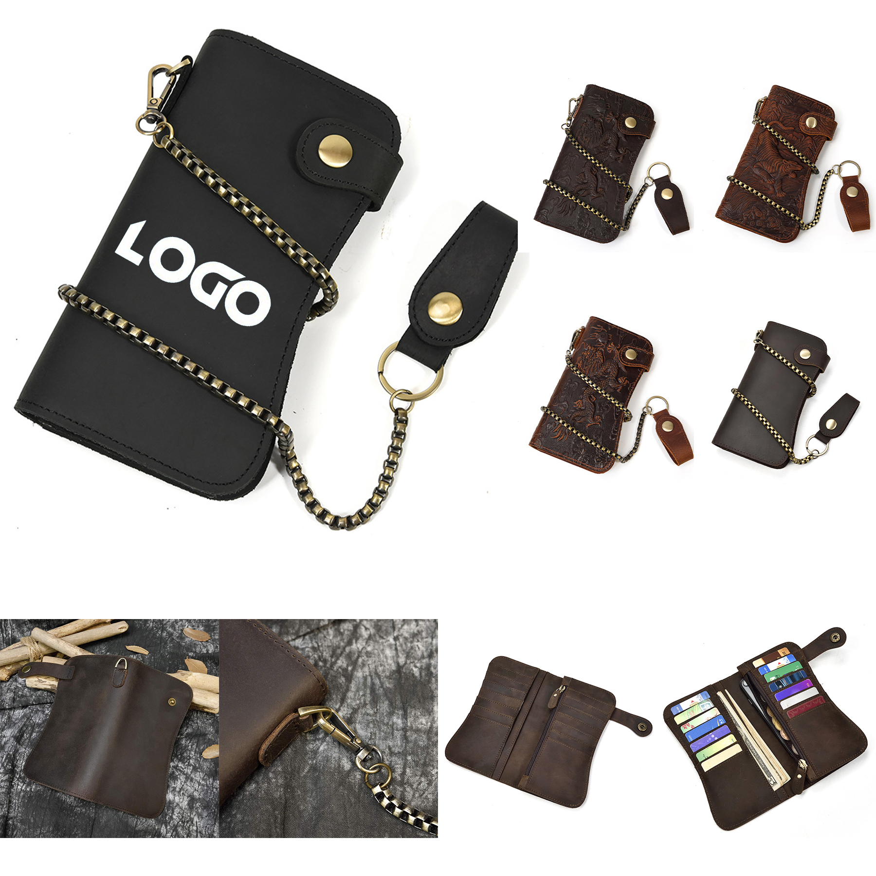 Men's Genuine Leather Long Wallet 2