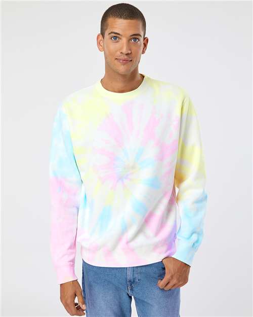 Unisex Midweight Tie-Dyed Crewneck Sweatshirt - PRM3500TD 9