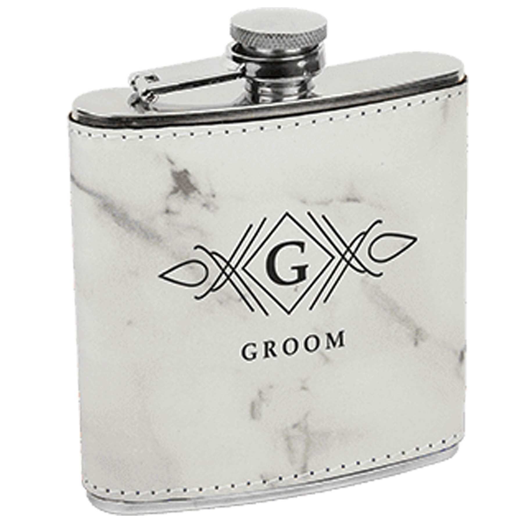 Marble Leatherette Stainless Steel Flask 2