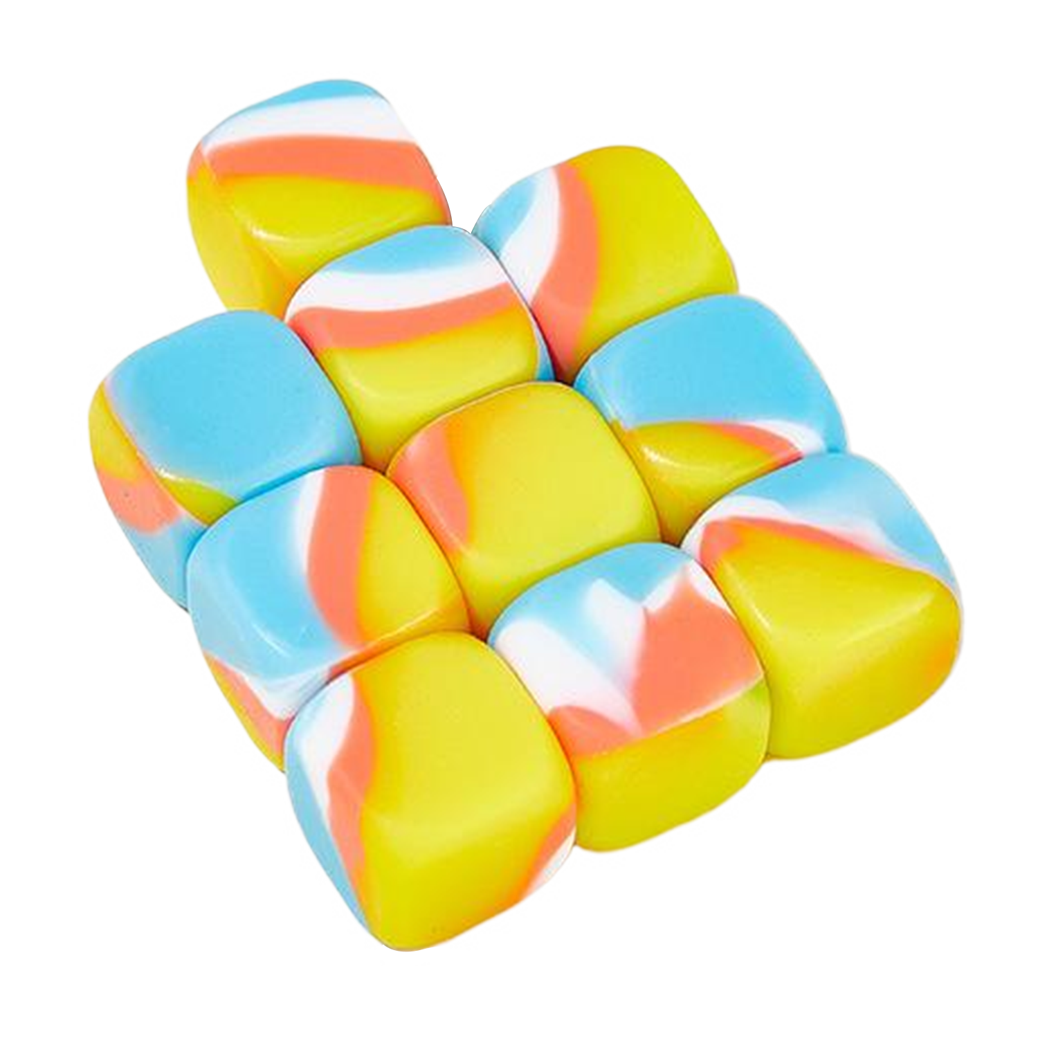 10 Pcs Silicone Stone Catching Dice Game w/ Pouch 18