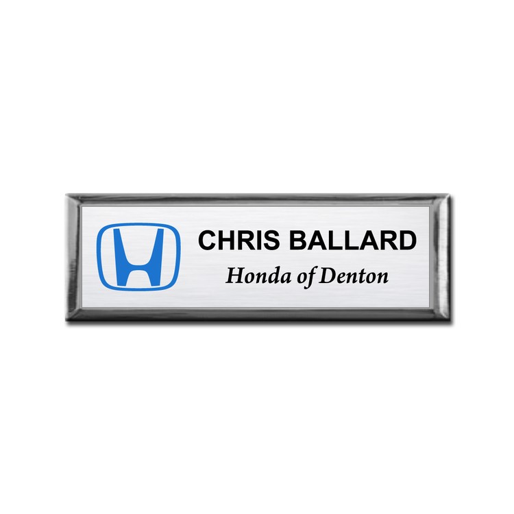 The Athena framed full color metal name badge 1"x3" 5