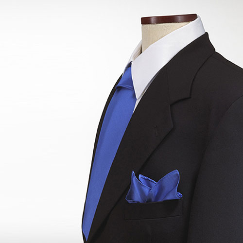 French Blue Polyester Pocket Square 1