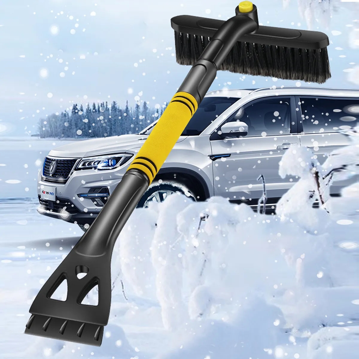 Extendable Snow Brush And Ice Scraper Auto Tool 4