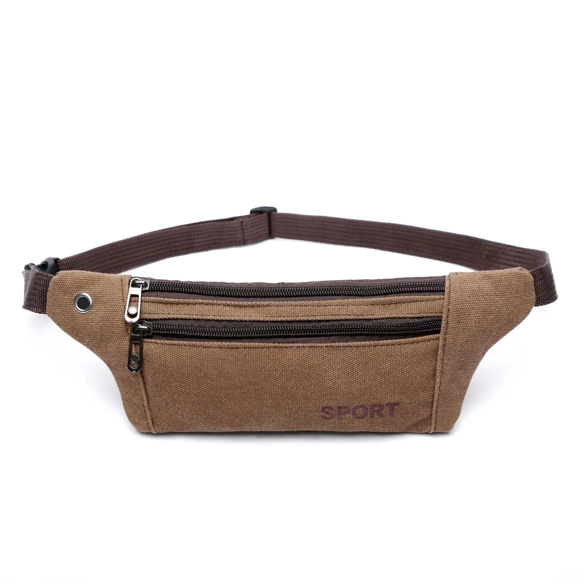 Canvas 3-Zipper Fanny Pack 6