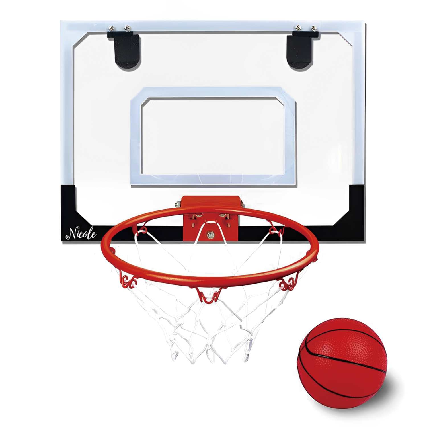 Wall-Mounted Clear Basketball Hoop W/ Ball 2