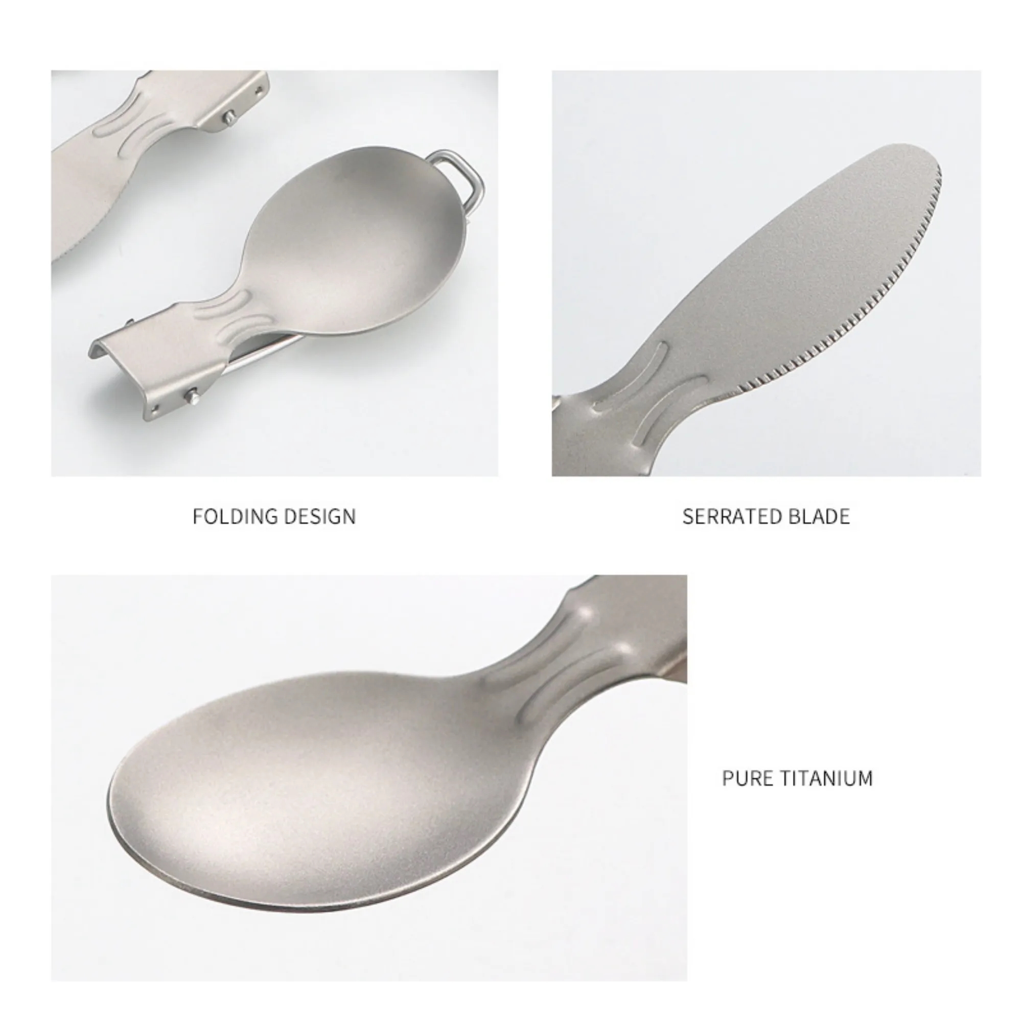 Titanium Stainless Camping Cutlery Set 4